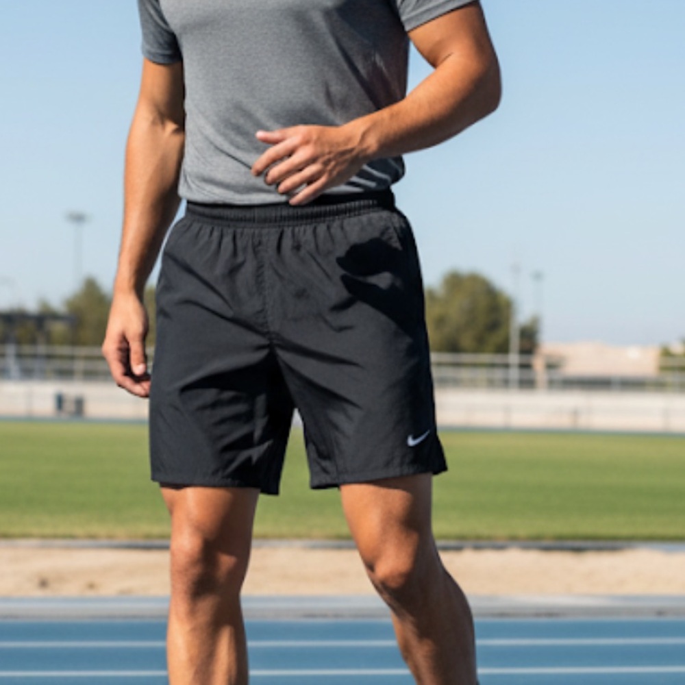 Nike Sport Shorts Dri-Fit Black with hidden key pocket interior drawstring large